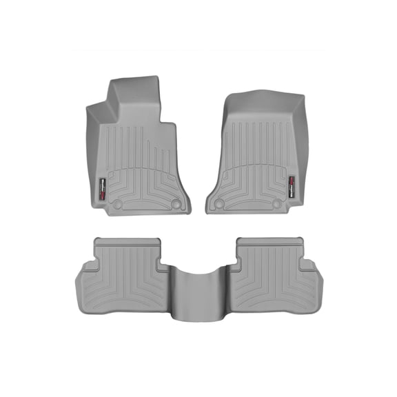 WeatherTech Custom Fit FloorLiners compatible with Mercedes AMG C 43, C 450 AMG, AMG C 43 Sedan, AMG C 63 S Sedan, AMG C 63 Sedan, C-Class Sedan - 1st & 2nd Row, Grey