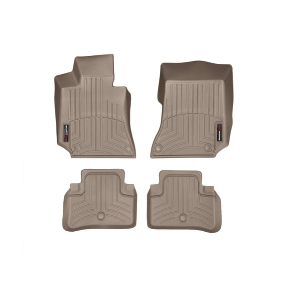 WeatherTech Custom Fit FloorLiners compatible with Mercedes AMG CLS 63 S, CLS 63 AMG S, CLS-Class, CLS 63 AMG - 1st & 2nd Row (2-pc. Rear Liner), Tan