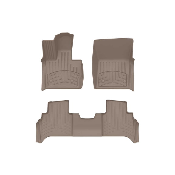 WeatherTech Custom Fit FloorLiners compatible with Mercedes AMG G 63 SUV, gclasssuveqtech, G-Class SUV - 1st & 2nd Row, Tan