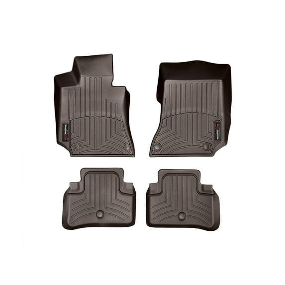 WeatherTech Custom Fit FloorLiners compatible with Mercedes AMG CLS 63 S, CLS-Class - 1st & 2nd Row (2-pc. Rear Liner), Cocoa