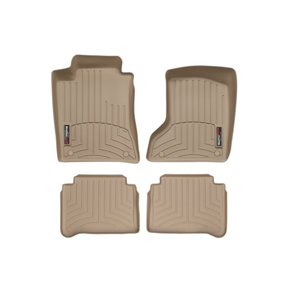WeatherTech Custom Fit FloorLiners compatible with Mercedes E 55 AMG, E 63 AMG, E-Class - 1st & 2nd Row (2-pc. Rear Liner), Tan
