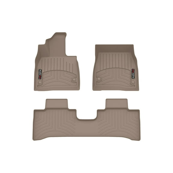 WeatherTech Custom Fit FloorLiners compatible with Mercedes AMG EQE SUV, EQE SUV - 1st & 2nd Row, Tan