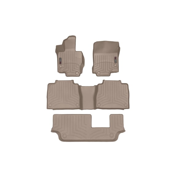 WeatherTech Custom Fit FloorLiners compatible with Mercedes GLE SUV, AMG GLE 53 SUV, GLE-Class - Complete Set (1st, 2nd, & 3rd Row), Tan