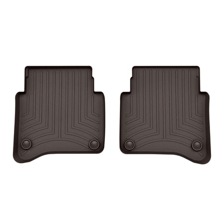 WeatherTech Custom Fit FloorLiners compatible with Mercedes amgs63eperformance, S-Class Sedan - 2nd Row (2-Piece Liner), Cocoa