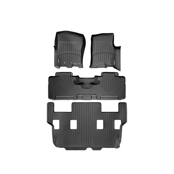 WeatherTech Custom Fit FloorLiners compatible with Navigator, Expedition - Complete Set (1st, 2nd, & 3rd Row), Black
