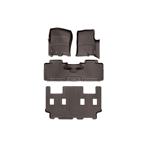 WeatherTech Custom Fit FloorLiners compatible with Expedition, Navigator - Complete Set (1st, 2nd, & 3rd Row), Cocoa