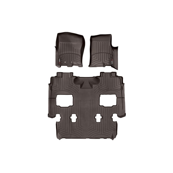 WeatherTech Custom Fit FloorLiners compatible with Expedition, Navigator - Complete Set (1st Row, 1-Piece 2nd/3rd Row), Cocoa