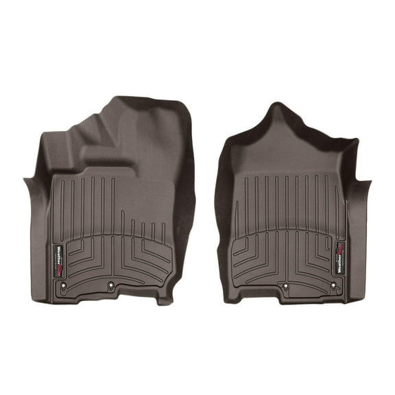 WeatherTech Custom Fit FloorLiners compatible with 2017-2020 Nissan Titan XD - 1st Row (Driver & Passenger), Cocoa