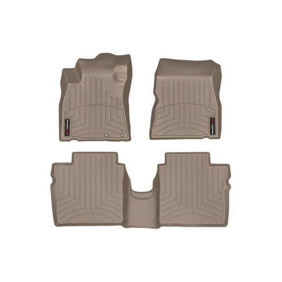 WeatherTech Custom Fit FloorLiners compatible with Nissan Versa, Versa Note - 1st & 2nd Row, Tan