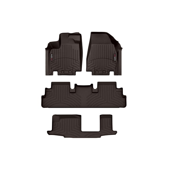WeatherTech Custom Fit FloorLiners compatible with Pathfinder, QX60 - Complete Set (1st, 2nd, & 3rd Row), Cocoa