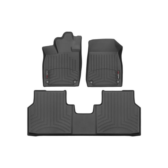 WeatherTech Custom Fit FloorLiners compatible with Q4 Sportback e-tron, Q4 e-tron, ID.4 - 1st & 2nd Row, Black