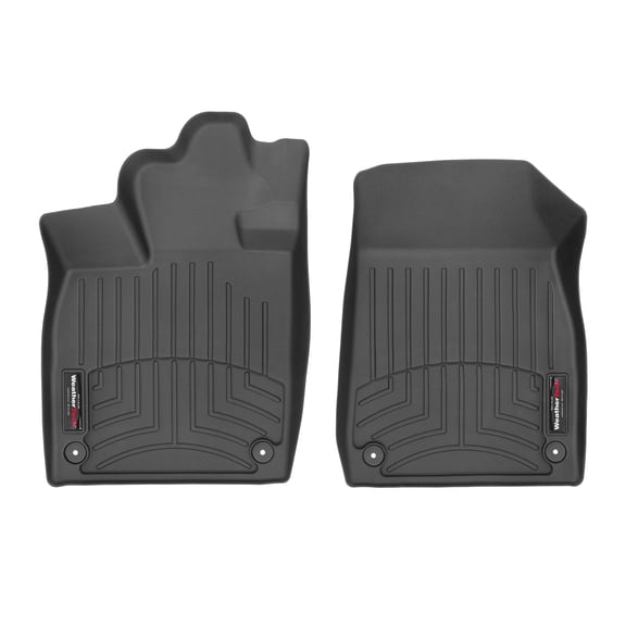 WeatherTech Custom Fit FloorLiners compatible with Q4 Sportback e-tron, Q4 e-tron, ID.4 - 1st Row, Black