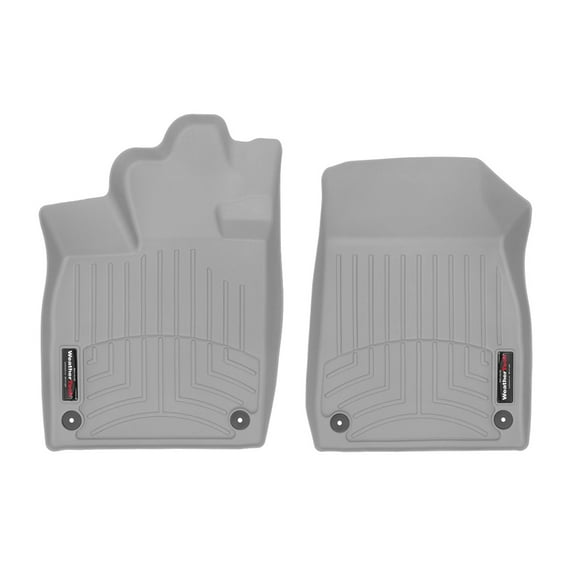 WeatherTech Custom Fit FloorLiners compatible with Q4 e-tron, Q4 Sportback e-tron, ID.4 - 1st Row (Driver & Passenger), Grey