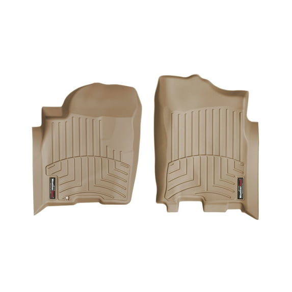 WeatherTech Custom Fit FloorLiners compatible with QX, Titan, Armada - 1st Row (Driver & Passenger), Tan
