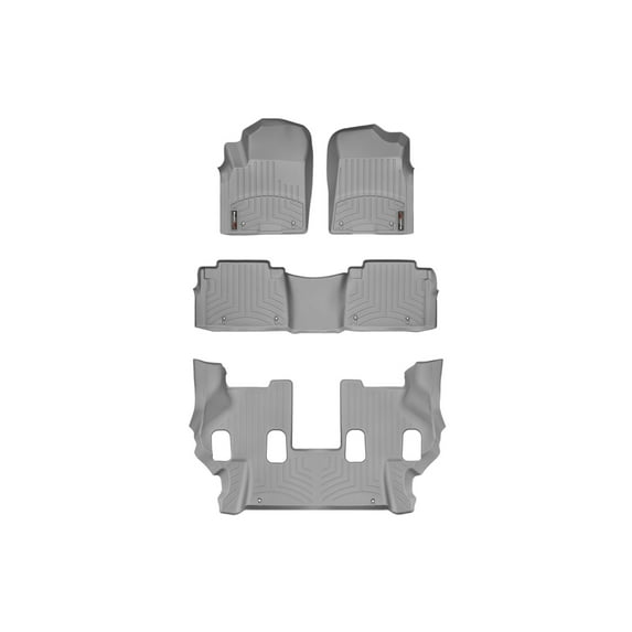 WeatherTech Custom Fit FloorLiners compatible with QX, Armada, QX80 - Complete Set (1st, 2nd, & 3rd Row), Grey