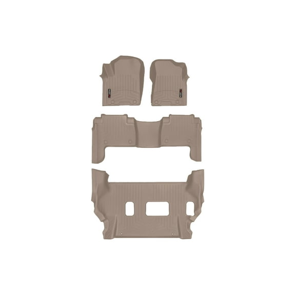 WeatherTech Custom Fit FloorLiners compatible with QX80, Armada - Complete Set (1st, 2nd, & 3rd Row), Tan
