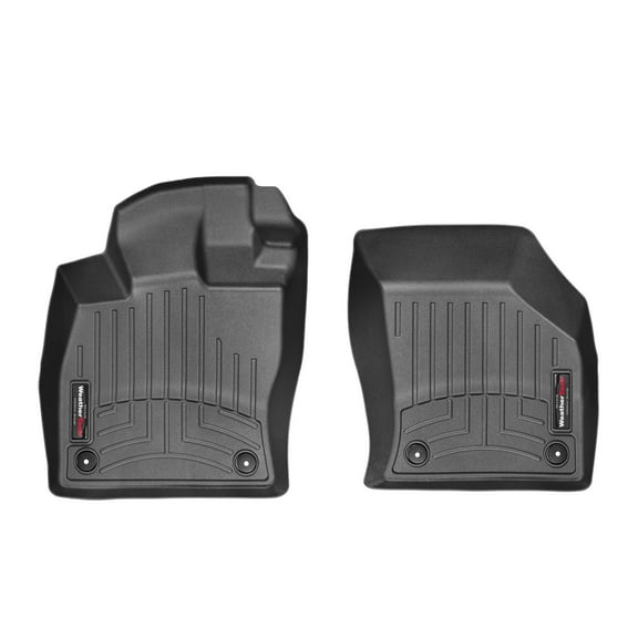 WeatherTech Custom Fit FloorLiners compatible with RS3, A3, S3, A3 Sportback e-tron, Golf R, Golf GTI - 1st Row (Driver & Passenger), Black