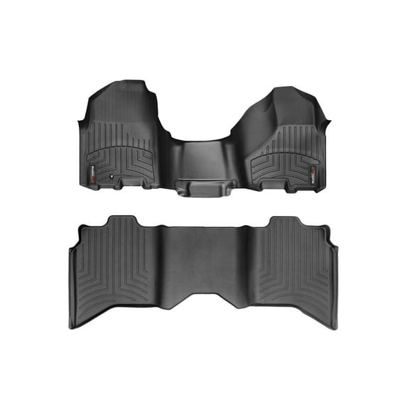WeatherTech Custom Fit FloorLiners compatible with Ram 1500, Ram Truck 1500, Ram 2500/3500, Ram Truck 2500/3500 - 1st Row Over-The-Hump & 2nd Row, Black