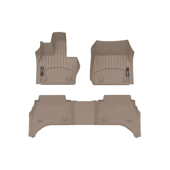 WeatherTech Custom Fit FloorLiners compatible with Land Rover Rover Range Rover Sport PHEV, Range Rover PHEV, Range Rover, Range Rover Sport - 1st & 2nd Row, Tan