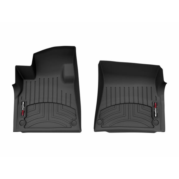 WeatherTech Custom Fit FloorLiners compatible with Rivian R1S, R1T - 1st Row (Driver & Passenger), Black