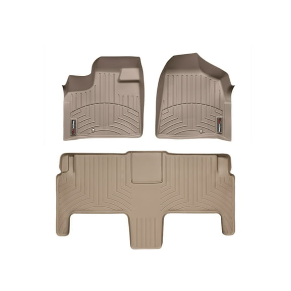 WeatherTech Custom Fit FloorLiners compatible with Town & Country Van, Routan - 1st & 2nd Row, Tan