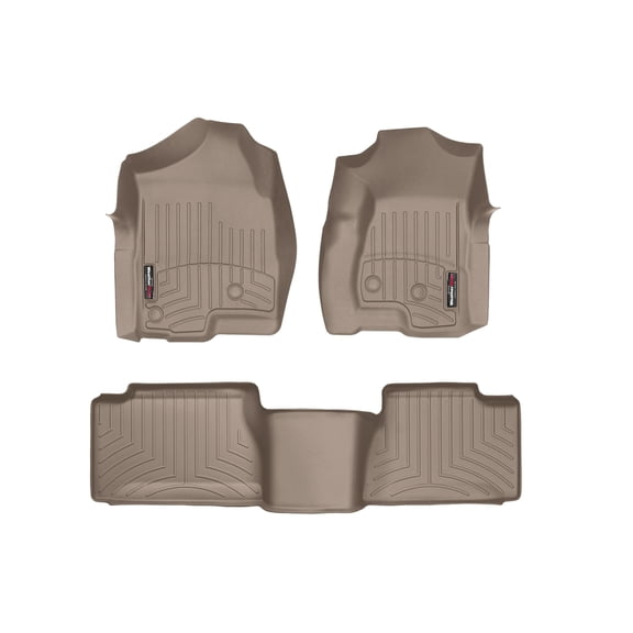 WeatherTech Custom Fit FloorLiners compatible with Silverado, Sierra - 1st & 2nd Row, Tan