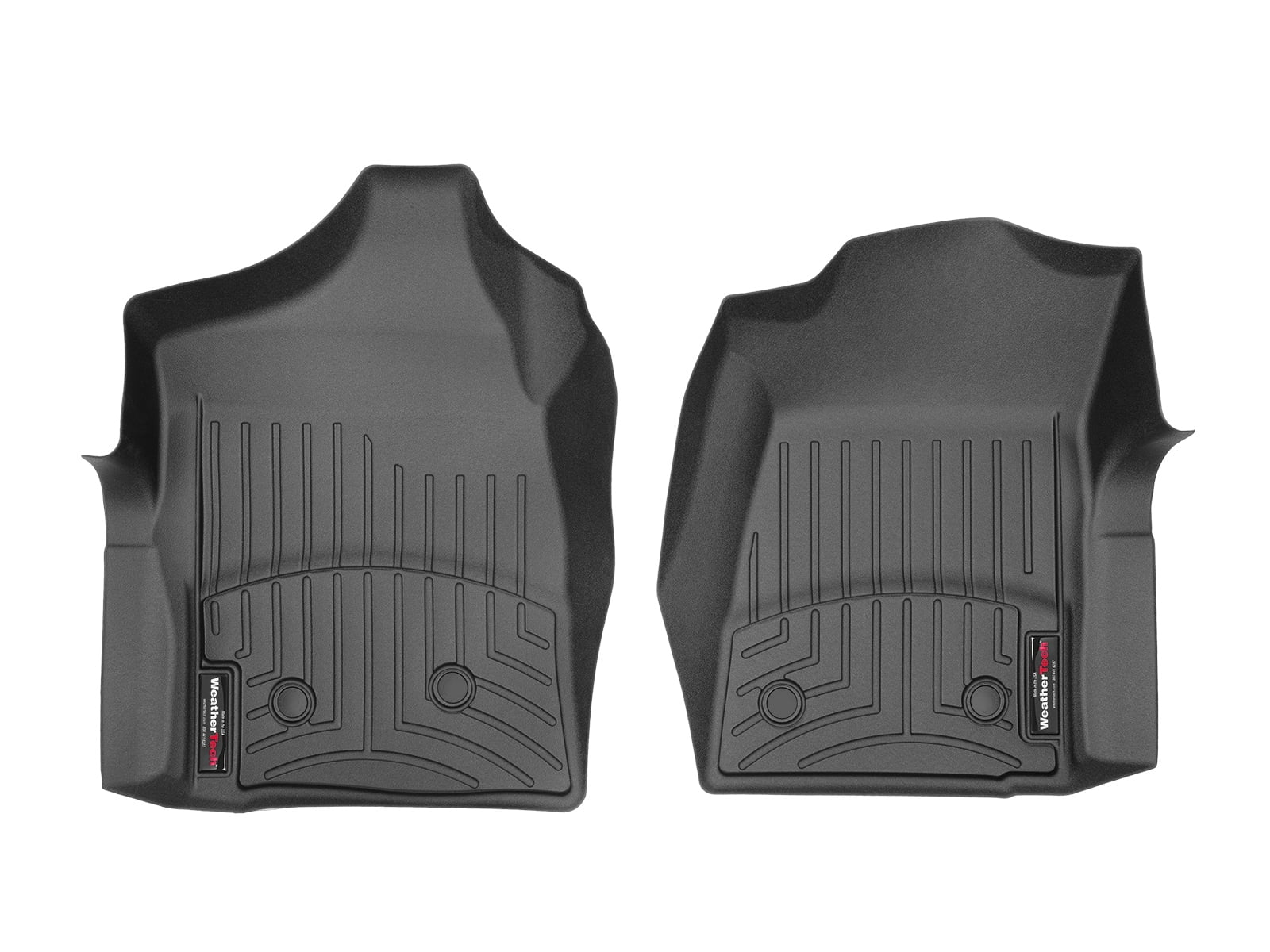 WeatherTech Custom Fit FloorLiners compatible with Silverado, Sierra - 1st Row (Driver & Passenger), Black