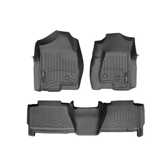 WeatherTech Custom Fit FloorLiners compatible with Escalade EXT, Avalanche, Sierra, Suburban, Silverado - 1st & 2nd Row, Black