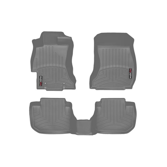 WeatherTech Custom Fit FloorLiners compatible with Subaru Crosstrek, Impreza, WRX, WRX STi, XV Crosstrek - 1st & 2nd Row, Grey