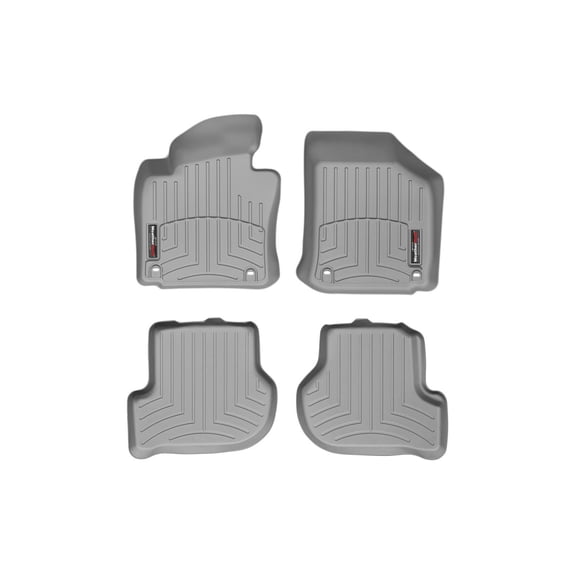 WeatherTech Custom Fit FloorLiners compatible with VW Golf GTI, Jetta, Golf R32, Jetta GLI, Rabbit - 1st & 2nd Row (2-pc. Rear Liner), Grey