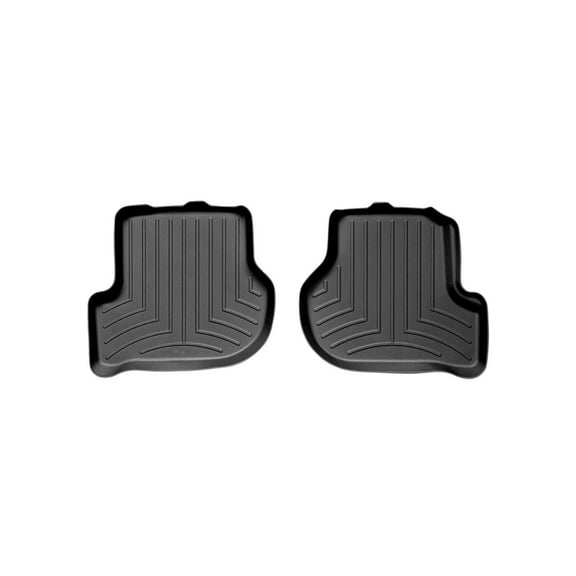 WeatherTech Custom Fit FloorLiners compatible with VW Golf GTI, Golf R, Rabbit - 2nd Row (2-Piece Liner), Black