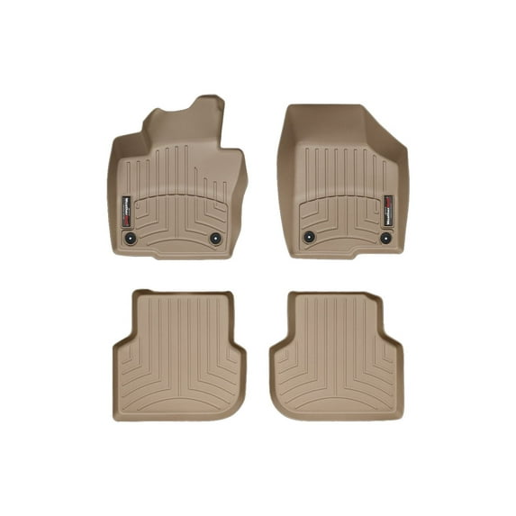 WeatherTech Custom Fit FloorLiners compatible with VW Jetta, Jetta GLI - 1st & 2nd Row (2-pc. Rear Liner), Tan