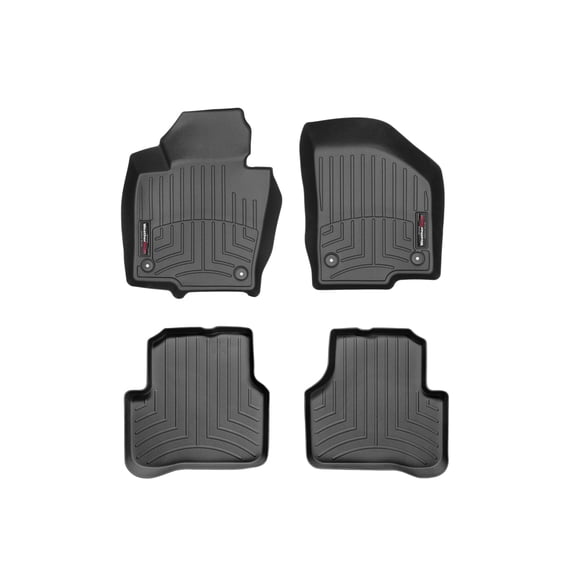 WeatherTech Custom Fit FloorLiners compatible with VW CC, Passat - 1st & 2nd Row (2-pc. Rear Liner), Black