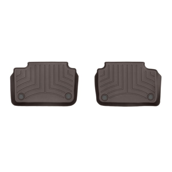 WeatherTech Custom Fit FloorLiners compatible with Volvo V60, V60 Recharge, S60, V60 Plug-In Hybrid - 2nd Row (2-Piece Liner), Cocoa