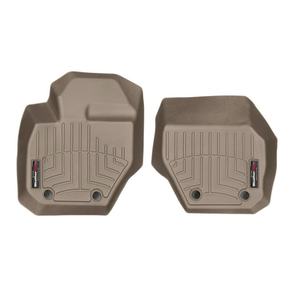 WeatherTech Custom Fit FloorLiners compatible with Volvo S60 Cross Country, V60 Cross Country, XC60, V60, S60 - 1st Row (Driver & Passenger), Tan