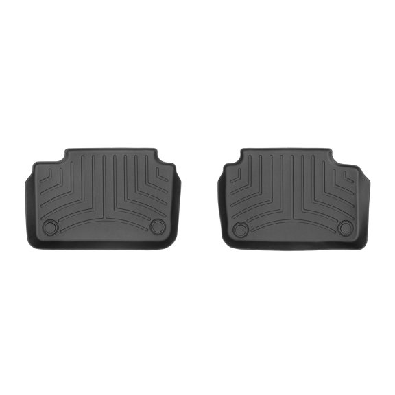 WeatherTech Custom Fit FloorLiners compatible with Volvo V60, V60 Recharge, S60, V60 Plug-In Hybrid - 2nd Row (2-Piece Liner), Black