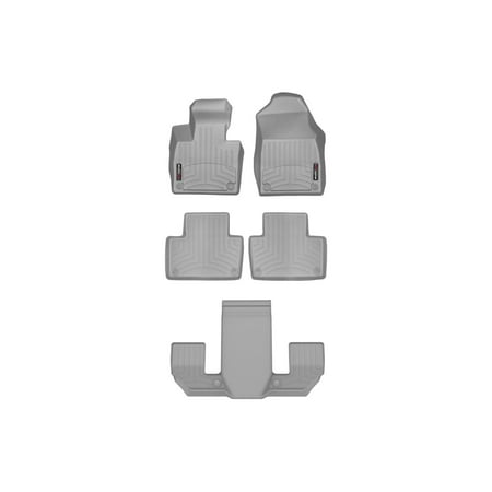 WeatherTech Custom Fit FloorLiners compatible with Volvo XC90 Plug-In Hybrid, XC90 Recharge - Complete Set (1st, 2nd (2-Piece) & 3rd Row), Grey