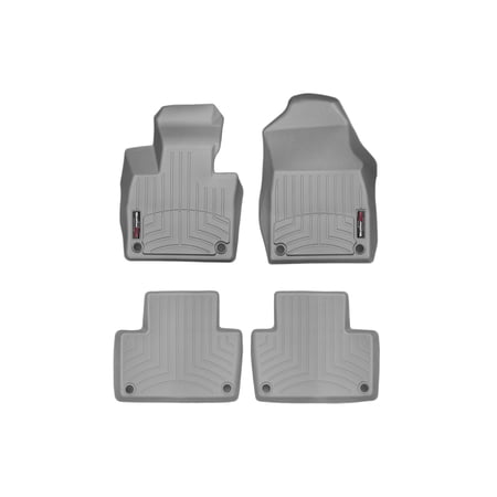 WeatherTech Custom Fit FloorLiners compatible with Volvo XC90 Recharge, XC90, XC90 Plug-In Hybrid - 1st & 2nd Row (2-pc. Rear Liner), Grey