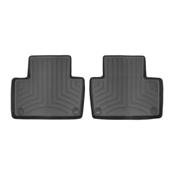 WeatherTech Custom Fit FloorLiners compatible with Volvo XC90 Plug-In Hybrid, XC90, XC90 Recharge - 2nd Row (2-Piece Liner), Black