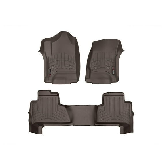 WeatherTech Custom Fit FloorLiners compatible with Tahoe, Yukon - 1st & 2nd Row, Cocoa