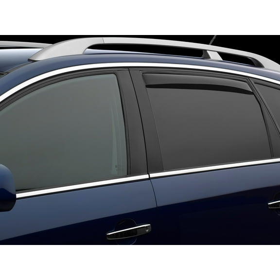 WeatherTech Custom Fit Side Window Deflectors compatible with Silverado 1500, Silverado 2500HD/3500HD, Sierra 2500HD/3500HD, Sierra 1500 - Rear Pair, Dark Tint