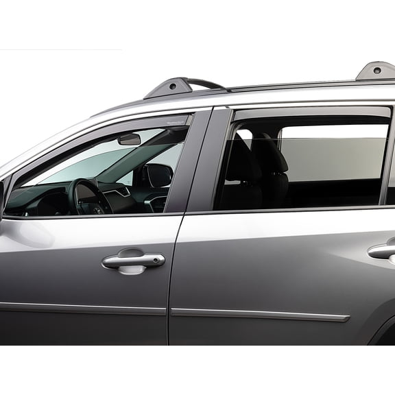 WeatherTech Custom Fit Side Window Deflectors compatible with Toyota RAV4, RAV4 Prime, RAV4 Hybrid, RAV4 Plug-In Hybrid - Front & Rear Set, Dark Tint