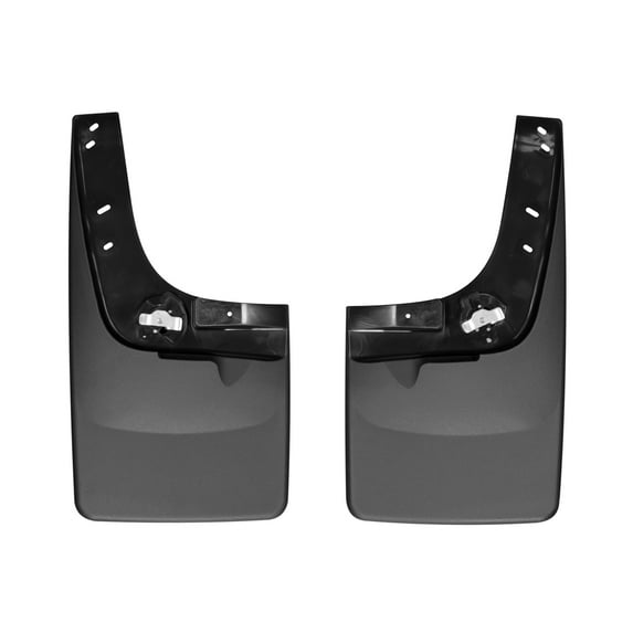 WeatherTech Custom No Drill Splash Guard MudFlaps compatible with 2008-2010 Ford Super Duty, Front Pair - Black