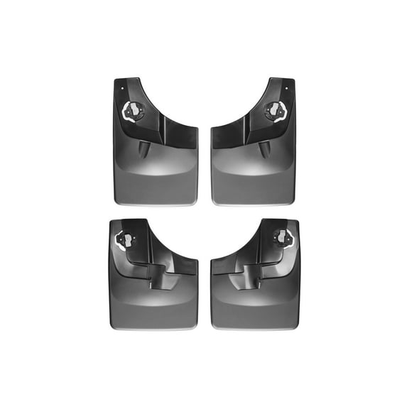 WeatherTech Custom No Drill Splash Guard MudFlaps compatible with 2015-2020 Ford F-150, Front & Rear Set - Black