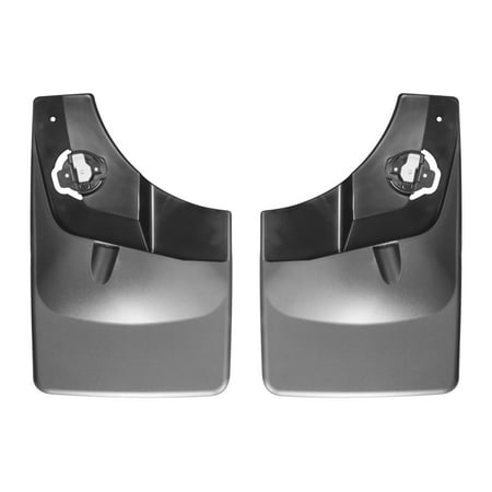 WeatherTech Custom No Drill Splash Guard MudFlaps compatible with 2015-2020 Ford F-150, Rear Pair - Black