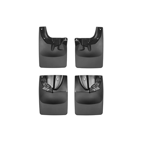 WeatherTech Custom No Drill Splash Guard MudFlaps compatible with 2016-2023 Toyota Tacoma, Front & Rear Set - Black
