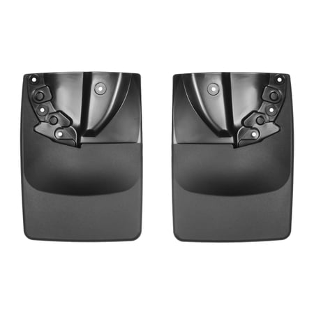 WeatherTech Custom No Drill Splash Guard MudFlaps compatible with 2016-2023 Toyota Tacoma, Rear Pair - Black