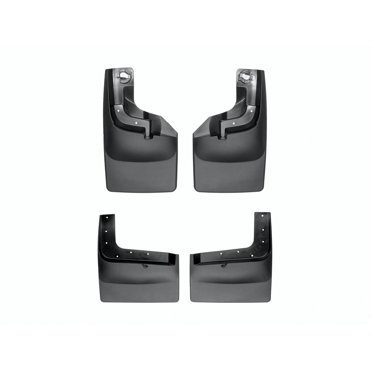 WeatherTech Custom No-Drill Mud Flaps For Ford Super Duty – Front & Rear Set – Black – USA Made