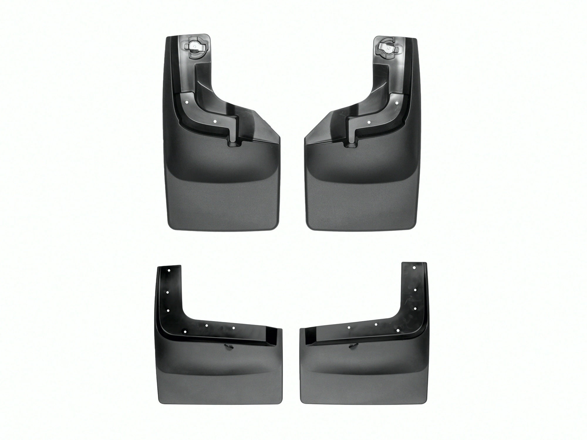 WeatherTech Custom No Drill Splash Guard MudFlaps compatible with 2017-2022 Ford Super Duty, Front & Rear Set - Black