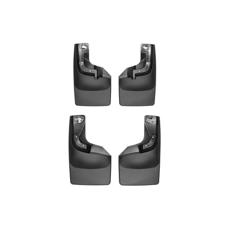 WeatherTech Custom No Drill Splash Guard MudFlaps compatible with 2023-2024 Ford Super Duty, Front & Rear Set - Black